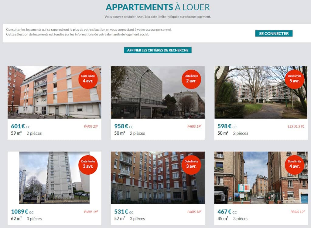 locannonces appartements à louer à Paris